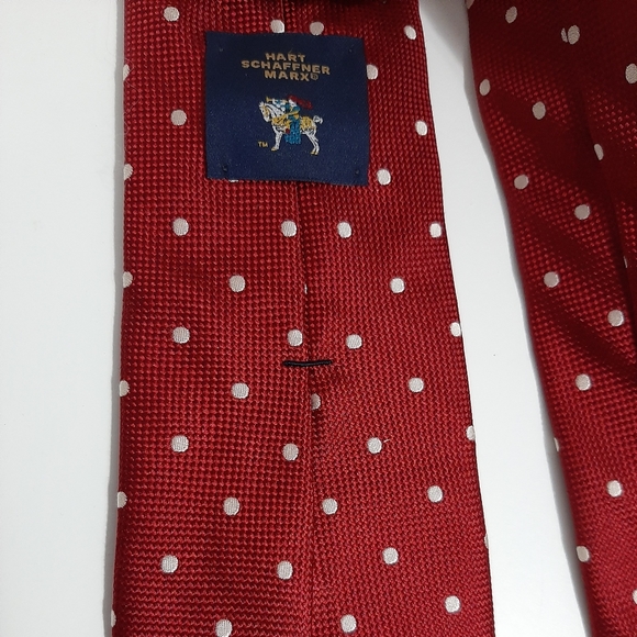 Hart schaffner Marx red poka dot tie - Picture 2 of 2
